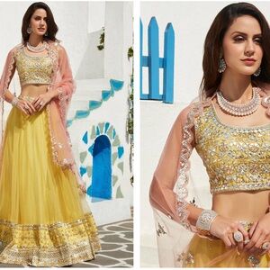 Elegant Yellow and Pink Maxi Dress